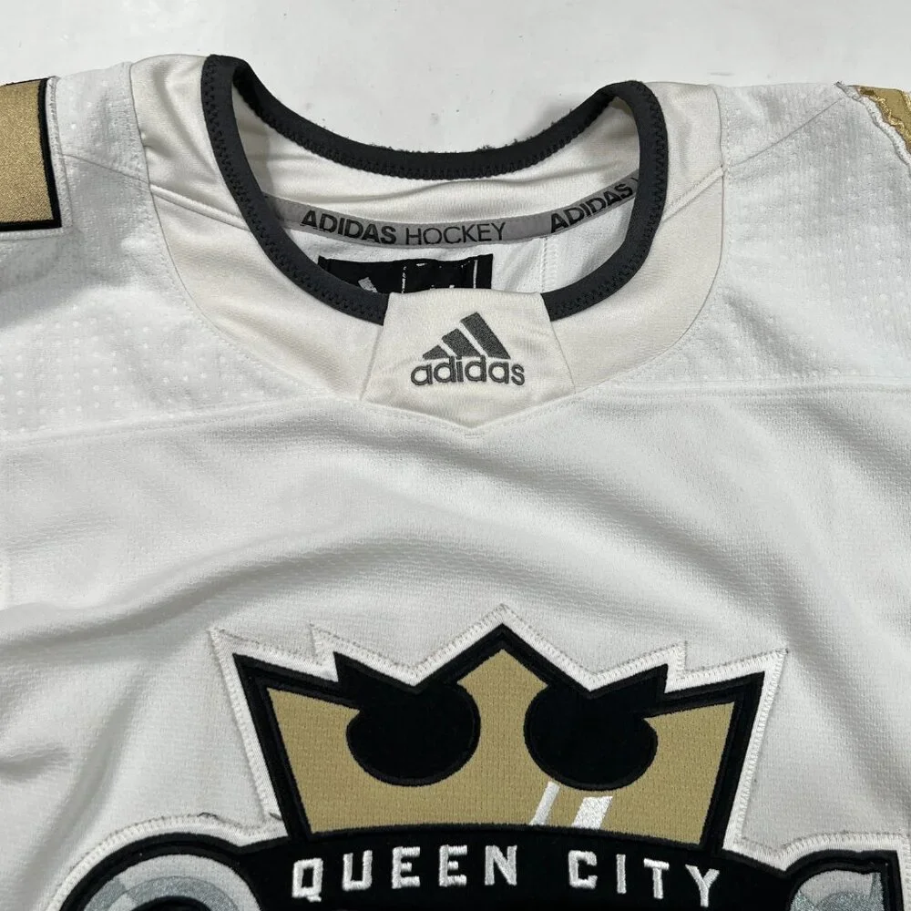 Adidas Queen City Royals Hockey Jersey‎ Mens Size 46 White Sewn Stitched #4